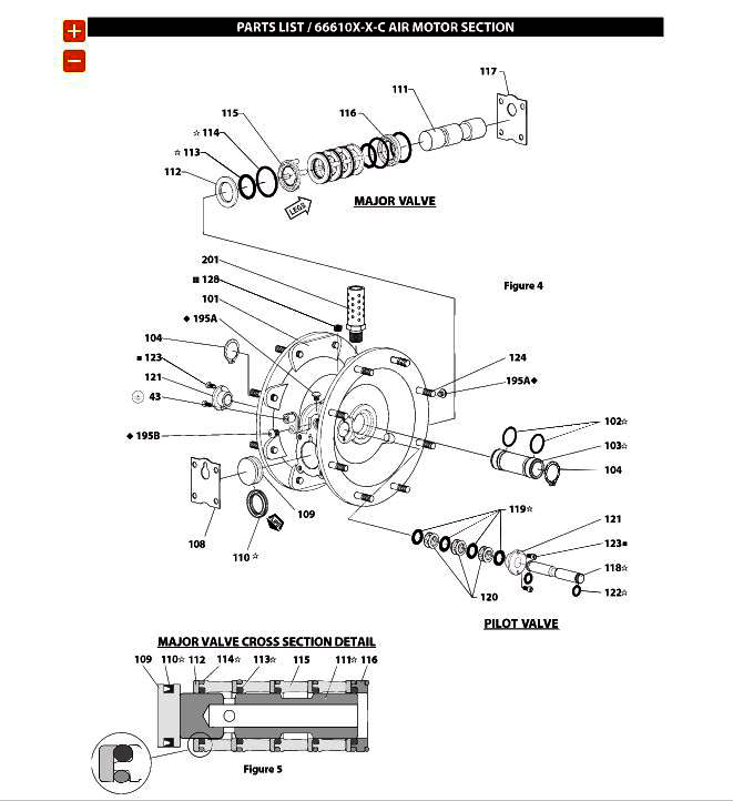 Vzduchová servisní sada pro membránové čerpadlo ARO 66120 244 C Crate Flow